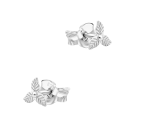 Three Petaled Leaf Silver Stud Earring STS-6569